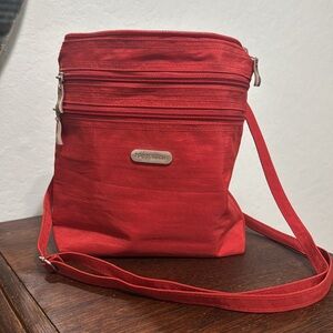 Baggallini Burnt Orange Womens Crossbody Nylon Travel Bag Bright Orange Interior